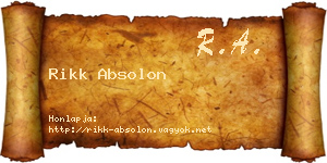 Rikk Absolon névjegykártya